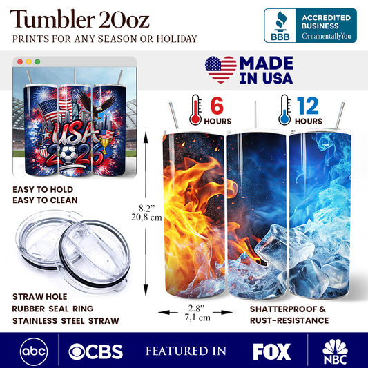 USA 2026 Soccer Cup Global Championship 20oz Tumbler