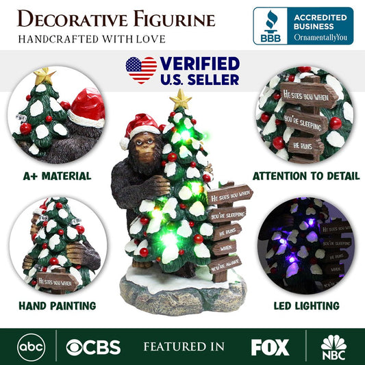 Bigfoot Christmas Tree With LED Lights Figurine
