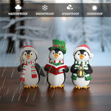 Set Of 3 Penguin Christmas Figurines