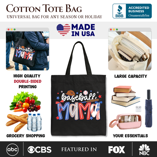 Baseball Mama Canvas Tote Bag