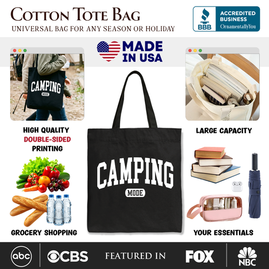 Camping Mode Canvas Tote Bag