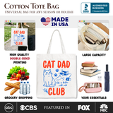 Cat Dad Club Canvas Tote Bag