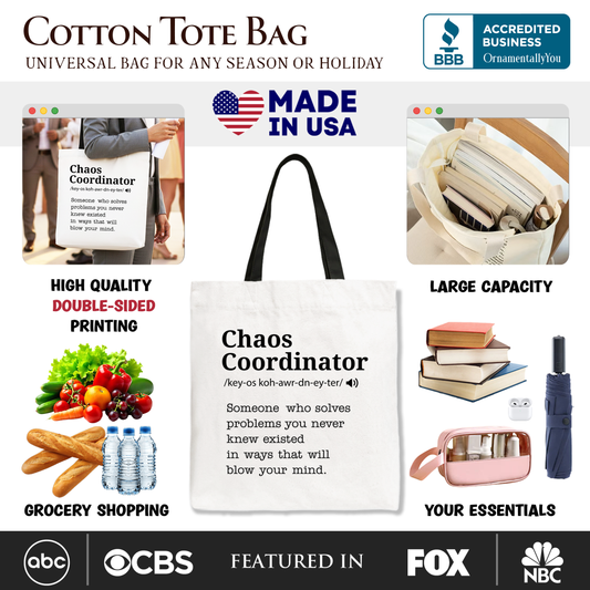 Chaos Coordinator Definition Canvas Tote Bag