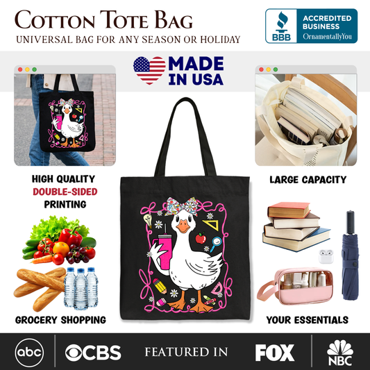 Teacher Goose Canvas Tote Bag