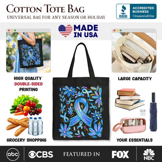 Diabetes Ribbon Canvas Tote Bag
