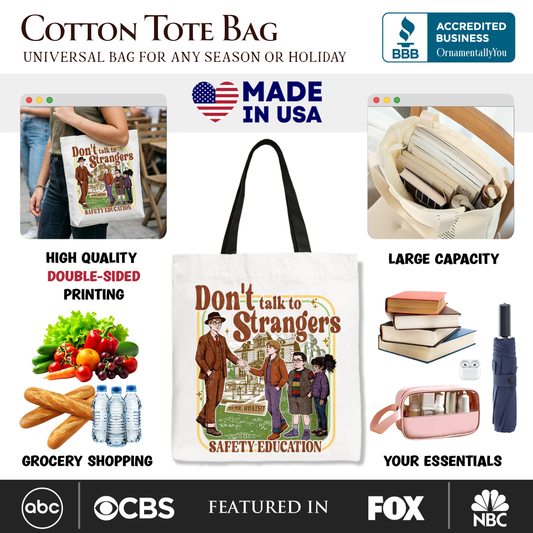 Dont Talk To Strangers Safety Education Canvas Tote Bag