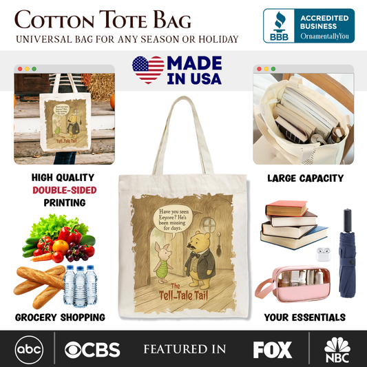 Tell Tale Tail Pooh Canvas Tote Bag