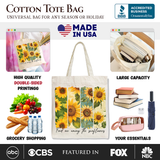 Among the Sunflowers Canvas Tote Bag