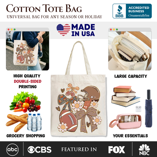 Football Mom Canvas Tote Bag