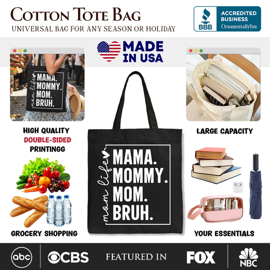 Mom Life Canvas Tote Bag