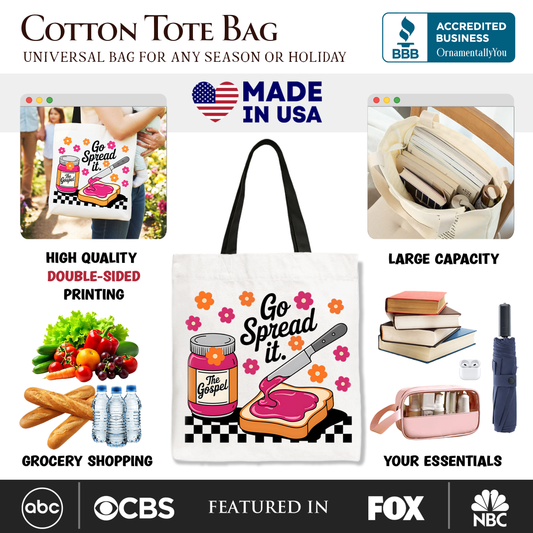 Go Spread It The Gospel Canvas Tote Bag