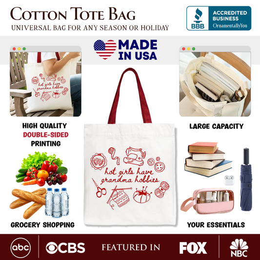 Hot Girls Have Grandma Hobbies Canvas Tote Bag