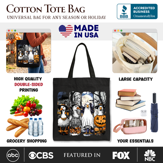 Halloween Goose Canvas Tote Bag