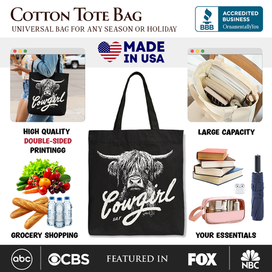 Cowgirl Canvas Tote Bag
