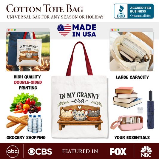 In My Granny Era Chicken Canvas Tote Bag