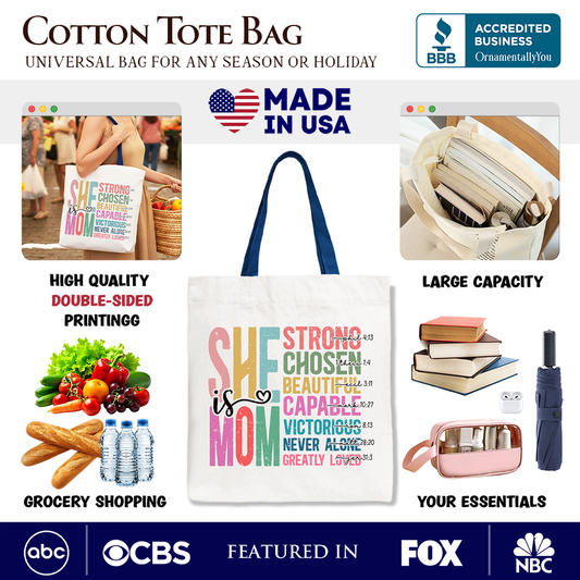 She Is Mom Canvas Tote Bag
