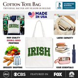 Irish Sequined Canvas Tote Bag