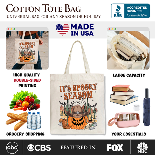 Its Spooky Season Yall Canvas Tote Bag