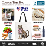 Leopard Print Canvas Tote Bag