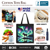 Under The Northern Lights Canvas Tote Bag