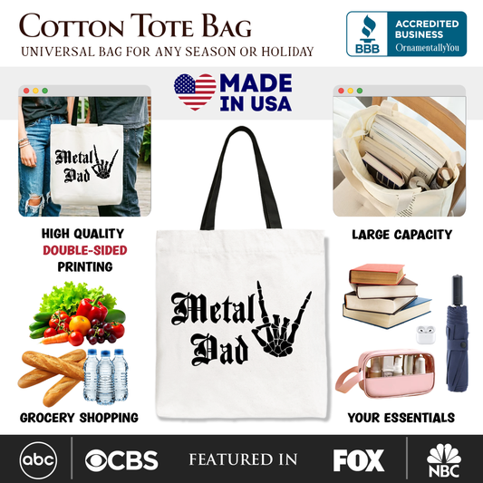 Metal Dad Canvas Tote Bag