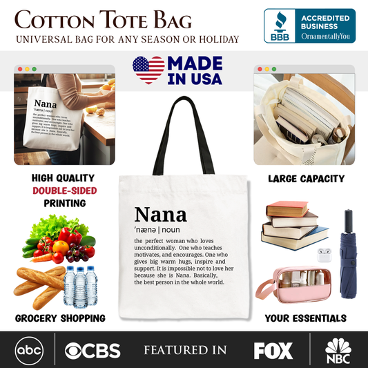 Nana Definition Canvas Tote Bag