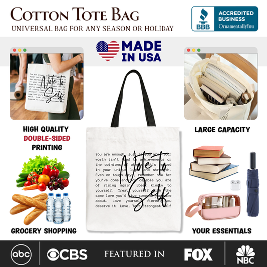 Note To Self Canvas Tote Bag