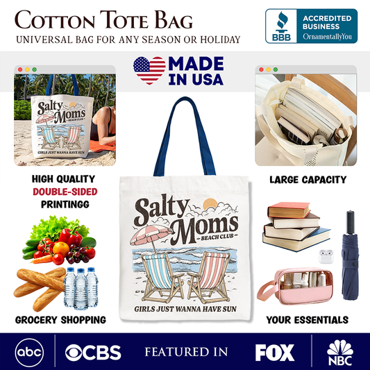 Salty Moms Beach Club Tote Bag
