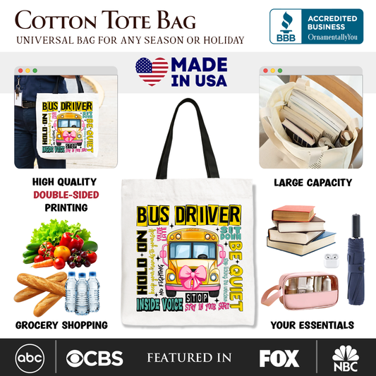 School Bus Driver Canvas Tote Bag