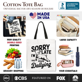 Sorry Im Late Lamb Canvas Tote Bag