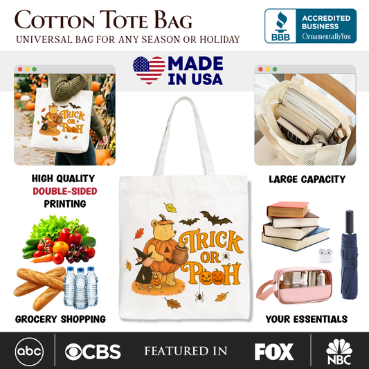 Trick Or Pooh Canvas Tote Bag
