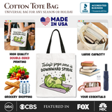 Downward Spiral Frog Canvas Tote Bag