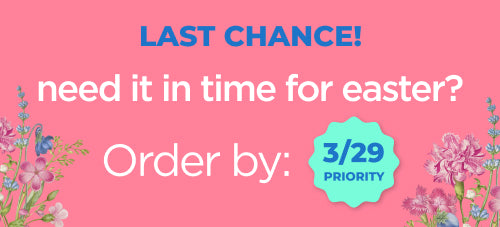 Need it in time for easter. Order By 3/29 Priority