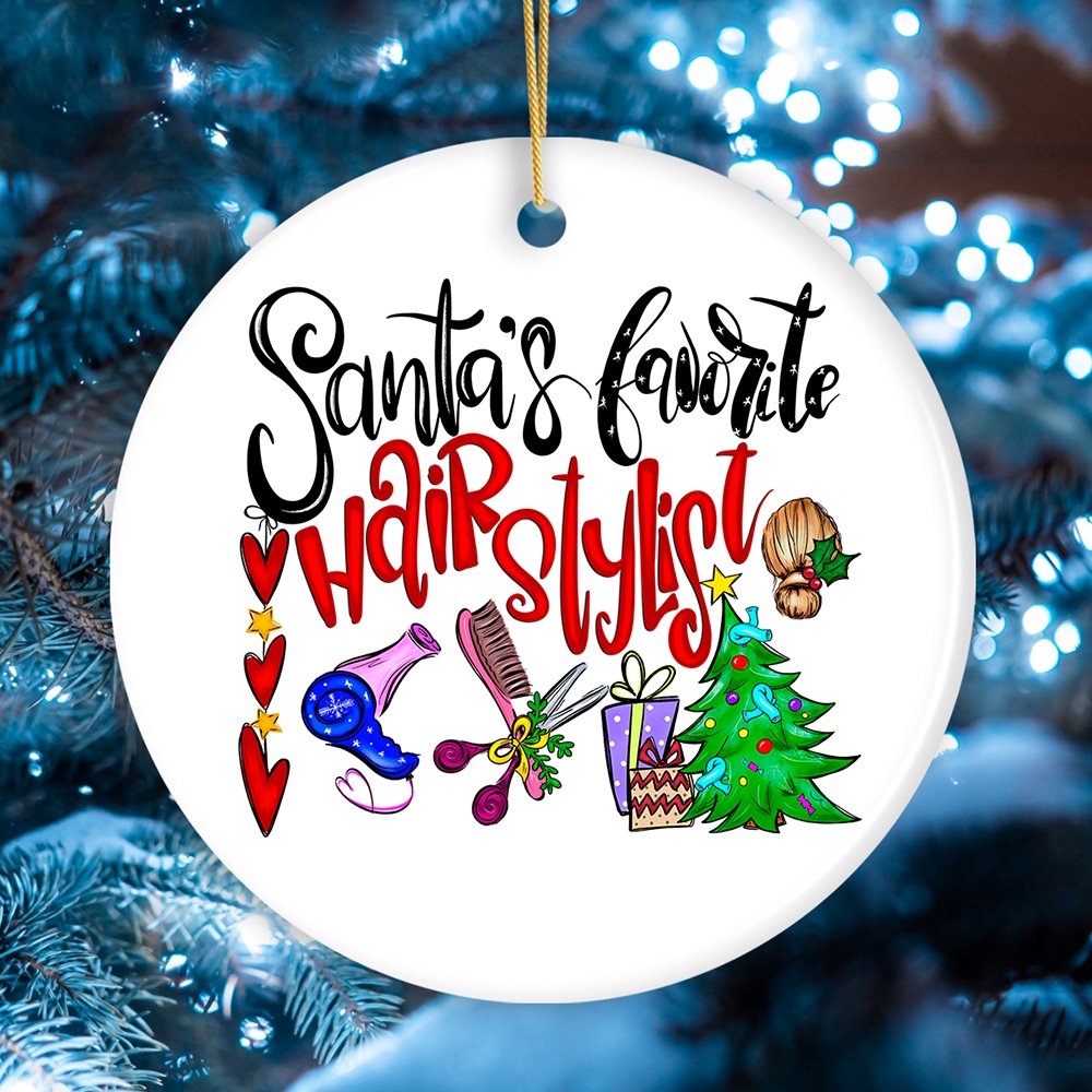 Santas Favorite Hairstylist Ornament