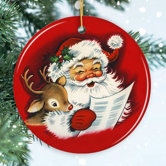 Santa Christmas Carol Ornament