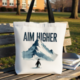 Aim Higher Penguin Canvas Tote Bag