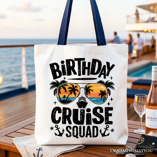 Birthday Cruise Squad Canvas Tote Bag
