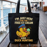 Here For The Free Ice Cream Canvas Tote Bag