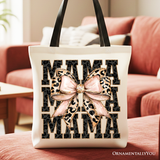 Glitter Leopard Mama Tote Bag