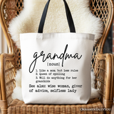 Grandma Definition Canvas Tote Bag