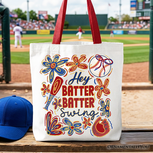 Hey Batter Batter Swing Tote Bag