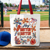 Hey Batter Batter Swing Tote Bag