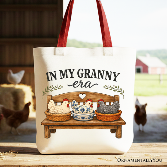 In My Granny Era Chicken Canvas Tote Bag