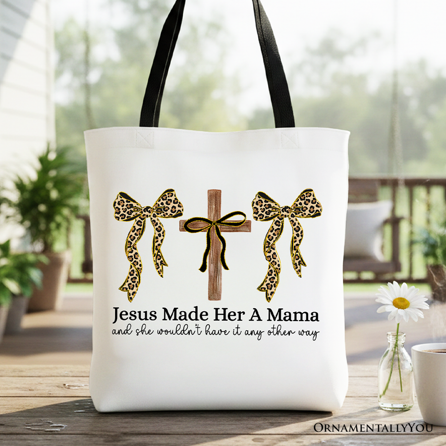 Jesus Made Her A Mama Canvas Tote Bag