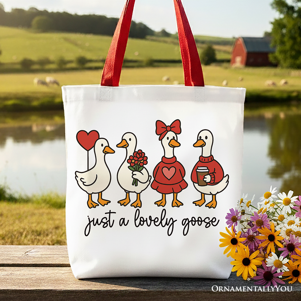 Lovely Goose Canvas Tote Bag