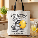 Lemon Squeezy Raccoon Tote Bag
