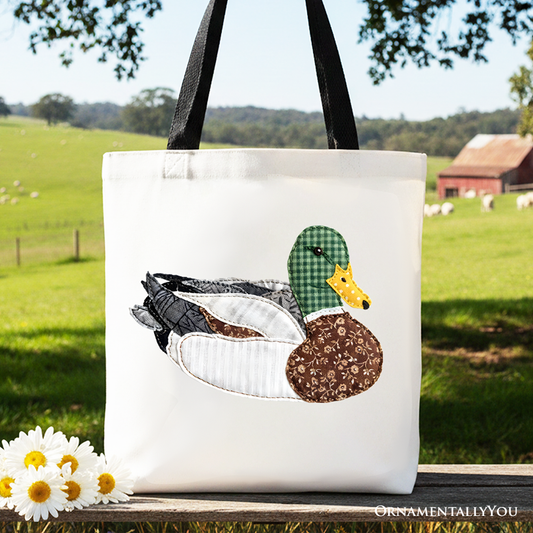 Mallard Duck Print Canvas Tote Bag