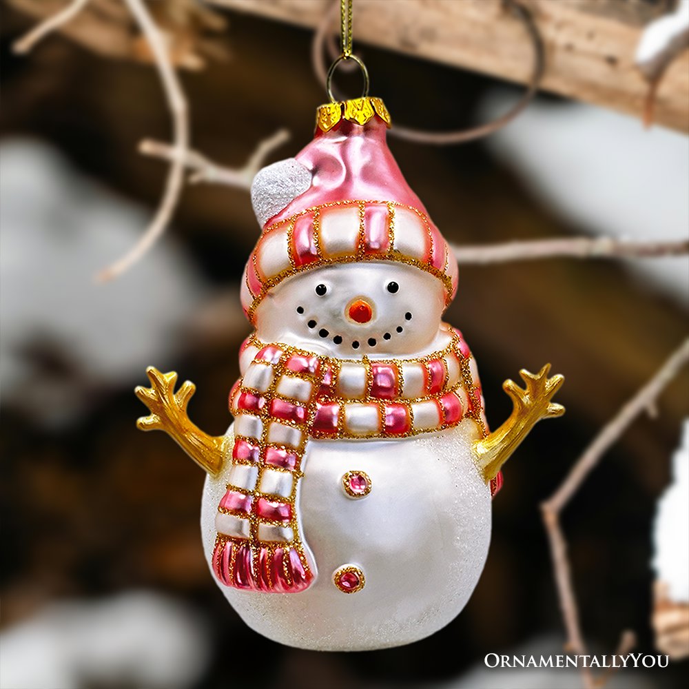 Glass Snowman Ornament