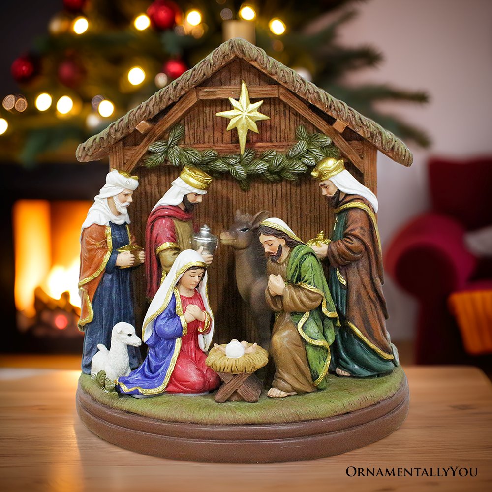 Radiant Nativity Scene Figurine