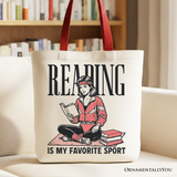 Reading Is My Favorite Sport Canvas Tote Bag